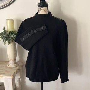 Made in Italy Button Detail Wool Sweater